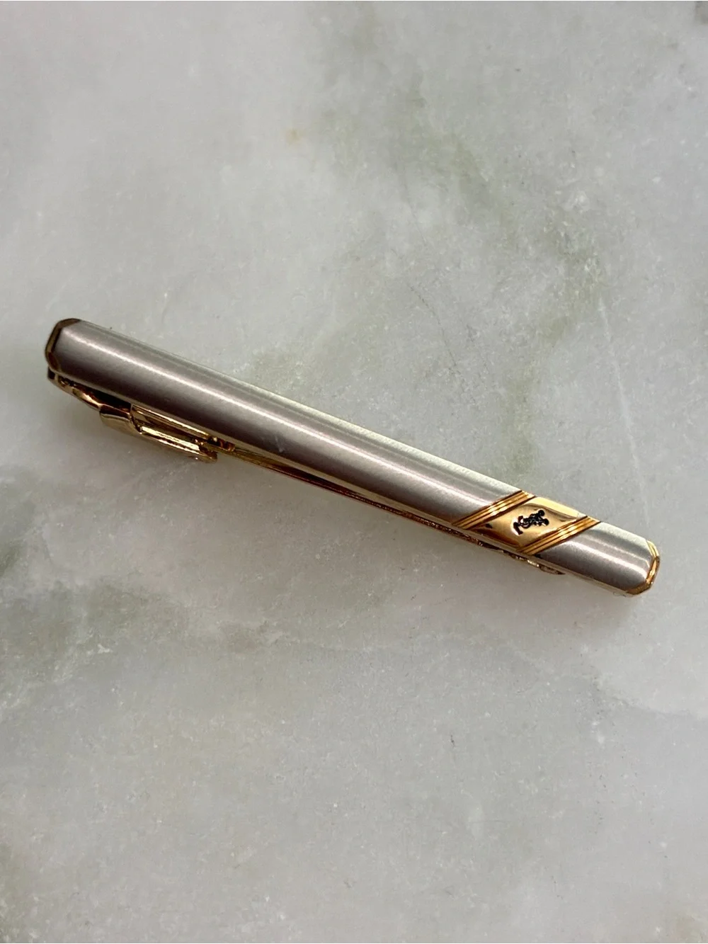 YSL Vintage Cuff Links & Tie Clip Set